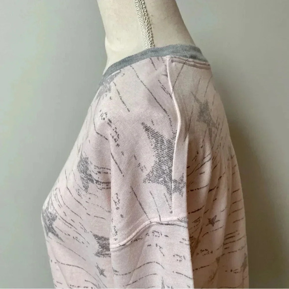 Splendid Pink Gray Star Lounge Sweatshirt Small Cozy Soft Pullover Casual - Picture 13 of 16